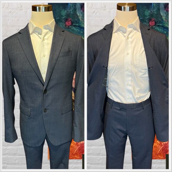 Banana Republic 40L 36x31 Slim Fit Blue Denim Look Unstructured Performance - Picture 5 of 16